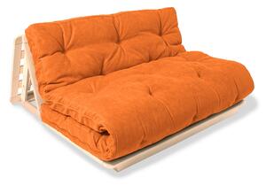 MarLiving Rozkladacia futonová pohovka LAYTI 02 140 cm z masívu/oranžová