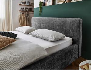 Tmavosivá čalúnená dvojlôžková posteľ s úložným priestorom s roštom 160x200 cm Mattis - Meise Möbel