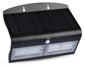 LED Solárne nástenné svietidlo so senzorom LED/7W/3,7V 4000K IP65 4000 mAh čierna