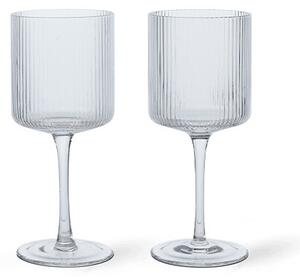 Ferm LIVING - Ripple Biela Wine Glasses Set of 2 Clear