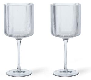 Ferm LIVING - Ripple Červená Wine Glasses Set of 2 Clear