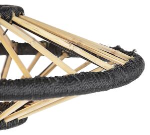 Orientálne závesné svietidlo bambusové s čiernou 60 cm - Evalin