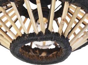 Vidiecke stropné svietidlo bambusové s čiernou 30 cm - Evalin