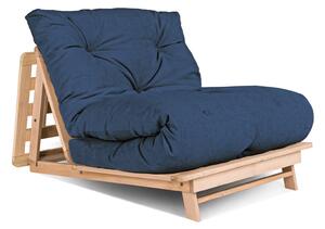 MarLiving Skladacie kreslo futon LAYTI 02 90 cm z masívu/modré