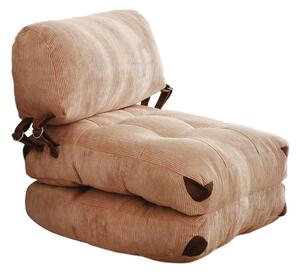 Hanah Home Rozkladacie futónové kreslo Kadife camel