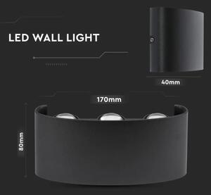 LED Vonkajšie nástenné svietidlo 6xLED/6W/230V IP54 4000K čierna