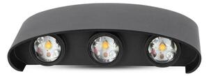 LED Vonkajšie nástenné svietidlo 6xLED/6W/230V IP54 4000K čierna