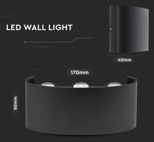 LED Vonkajšie nástenné svietidlo 6xLED/6W/230V IP54 4000K čierna