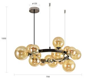 Brilagi - LED závesný luster na lane MILLA 15xG9/3W/230V čierny chróm/zlatá