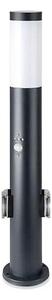 Vonkajšia lampa so senzorom a 2 zásuvkami SCHUKO 1xE27/60W/230V IP44 60cm čierna