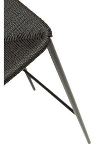 Čierna barová stolička s oceľovými nohami DAN-FORM Stiletto, výška 68 cm