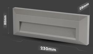 LED Vonkajšie schodiskové svietidlo LED/3W/230V IP65 3000K šedá