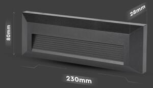 LED Vonkajšie schodiskové svietidlo LED/3W/230V IP65 4000K čierna