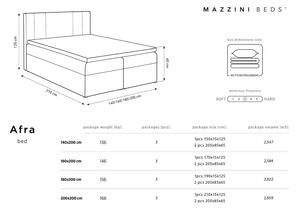 Svetlosivá zamatová dvojlôžková posteľ Mazzini Beds Afra, 140 x 200 cm
