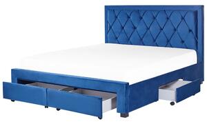 Manželská posteľ 180 cm Levi (modrá). Vlastná spoľahlivá doprava až k Vám domov. 1080931
