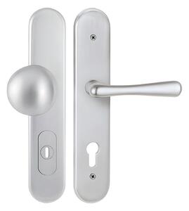Bezpečnostné kovanie TWIN DAVID ELEGANT s prekrytkou (Chróm matný), kľučka pravá / guľa, Otvor na cylindrickú vložku PZ, Twin CH-SAT (chróm matný), 92 mm