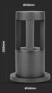 LED Vonkajšia lampa LED/10W/230V 25cm 6400K IP65 čierna