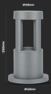 LED Vonkajšia lampa LED/10W/230V 25cm 3000K IP65 šedá