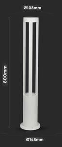 LED Vonkajšia lampa LED/10W/230V 80cm 3000K IP65 biela