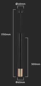 Luster na lanku 1xGU10/35W/230V 50 cm čierna/zlatá