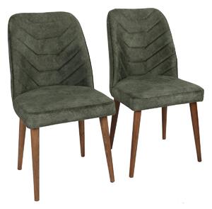 Kalune Design Sada 2 ks jedálenských stoličiek Dallas 558 V2 orech/zelená