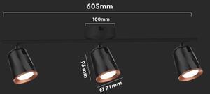 LED Bodové svietidlo 3xLED/5W/230V 4000K čierna