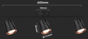 LED Bodové svietidlo 3xLED/5W/230V 3000K čierna