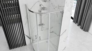 Rea Look sprchovací kút 100x80 cm polkruhová chromová lesklé/priehľadné sklo REA-K7901