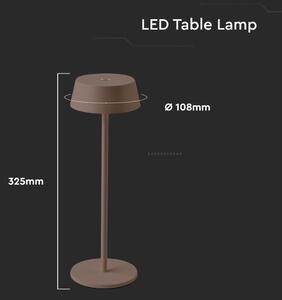 LED Vonkajšia stmievateľná dotyková dobíjacia stolná lampa LED/2W/5V IP54 hnedá