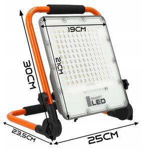 Nabíjateľný LED reflektor so stojanom, 50 W, 3,2 V, 4500 K, 5000 mAh, IP65, oranžový