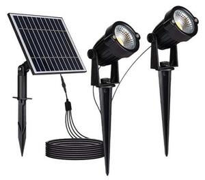 SADA 2x LED Vonkajšia solárna lampa 2xLED/1,2W/3,7V IP65 3000K