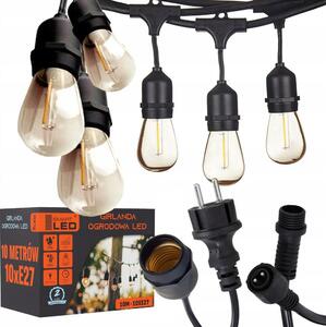 LED vonkajší dekoratívny svetelný reťazec 10xE27/1W/230V 10,94 m IP44 čierny