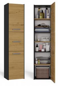 TP Living Kúpeľňová skrinka S43 170 cm antracit/dub artisan