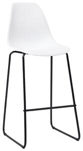 Barové stoličky 4 ks, biele, plast