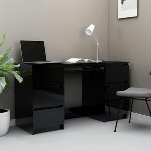 Písací stôl, lesklý čierny 140x50x77 cm, drevotrieska