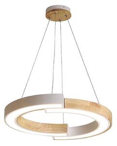 LED Luster na lanku LED/32W/230V 3000K biela/drevo
