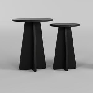 Kalune Design Sada 2 ks odkladacích stolíkov Mushroom 2 čierna