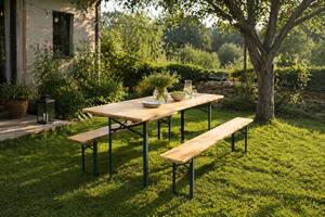Pivný set PREMIUM 220x70cm - masív borovice - stôl + lavice