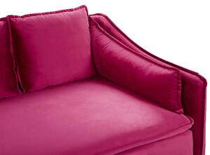 Pohovka ružová fuchsiová zamatová 4-miestna moderný glamour dizajn obývacia izba