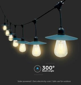 LED Solárna reťaz 15xLED/0,2W/3,7V 15,6 m 3000K IP44 2400 mAh