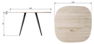 MUZZA Jedálenský stôl balto 130 x 130 cm prírodný