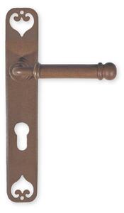 GALBUSERA Kovaná kľučka model 2104 - spätná pružina, PZ, 72 mm, červeno-hnedá corten