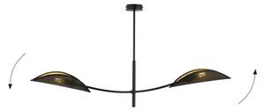 Luster na tyči LOTUS 2xE14/10W/230V čierna/zlatá