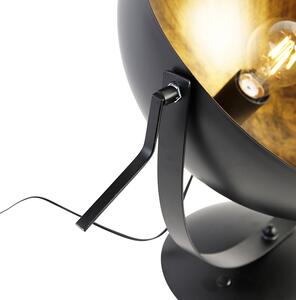 Priemyselná stolová lampa čierna so zlatom nastaviteľným - Magna
