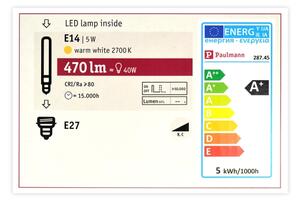 LED Stmievateľná žiarovka MOSAIC G125 E27/5W/230V 2700K - Paulmann 28745