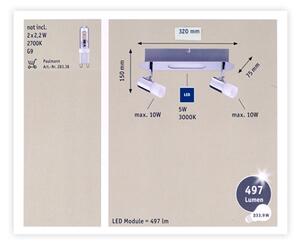 Paulmann 66647 - LED Bodové svietidlo 2xG9/10W/230V + LED/5W