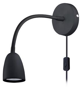SOLIGHT LED nástenná lampička, stmievateľná, 4W, 280lm, 3000K, čierna