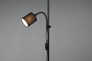 Stojatá lampa OWEN čierna/čierna, E27/E14, H160 cm