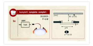 Paulmann 92387 - LED/4,5W IP44 Kúpeľňové podhľadové svietidlo VARIFIT 230V