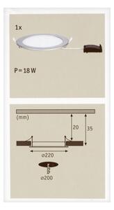 Paulmann 92075 - LED/18W Kúpeľňové podhľadové svietidlo QUALITY LINE 230V IP44